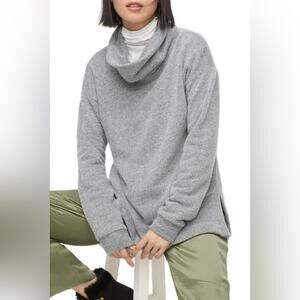 J.Crew Funnelneck Fleece Marled Black/White Sweatshirt